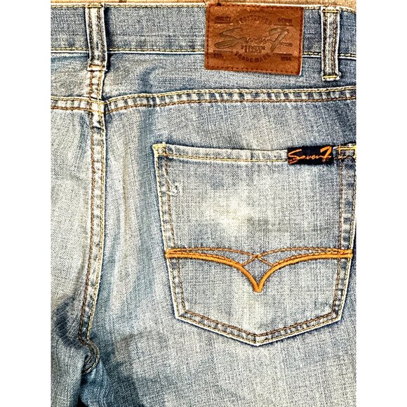 Seven7 Vintage Flared Jeans Floral Paisley Bell Bottom Design Leg Inserts Sz 32 - Picture 11 of 16